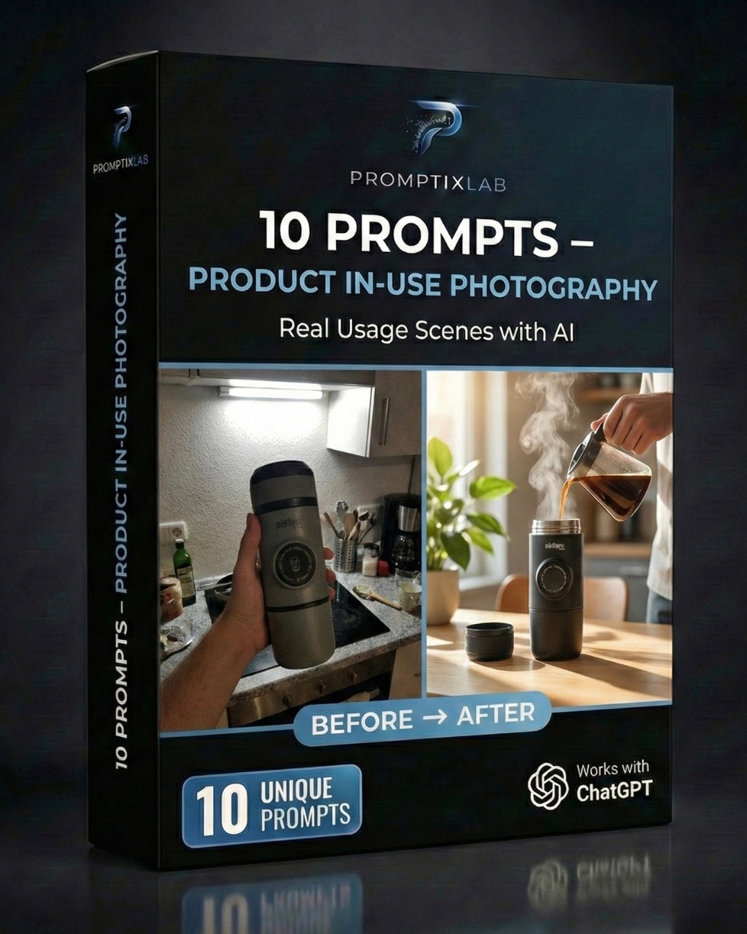 10 PROMPTS – PRODUCT IN-USE EDITION – Tu producto en acción, como una marca grande