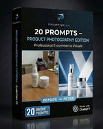 20 PROMPTS – PRODUCT PHOTOGRAPHY EDITION – Fotos de producto hechas en estudio