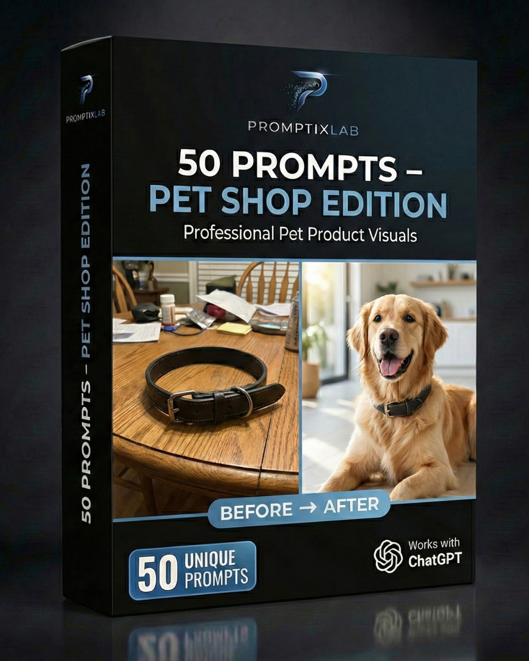 50 PROMPTS – PET SHOP EDITION – Productos para mascotas con imagen de marca premium