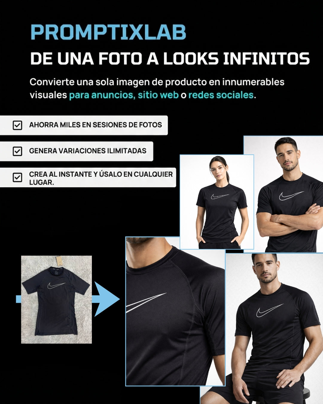 30 PROMPTS – STUDIO TOPS & SHIRTS EDITION – Fotografía limpia y profesional de estudio