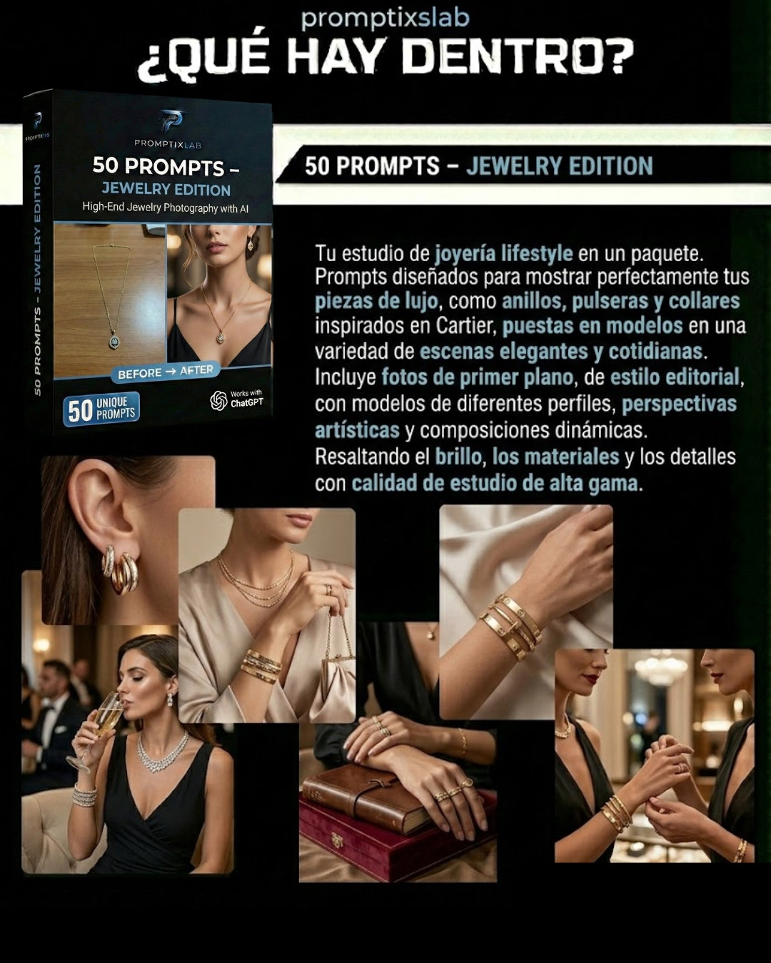 50 PROMPTS – JEWELRY EDITION – Joyería que brilla, impacta y vende desde la imagen