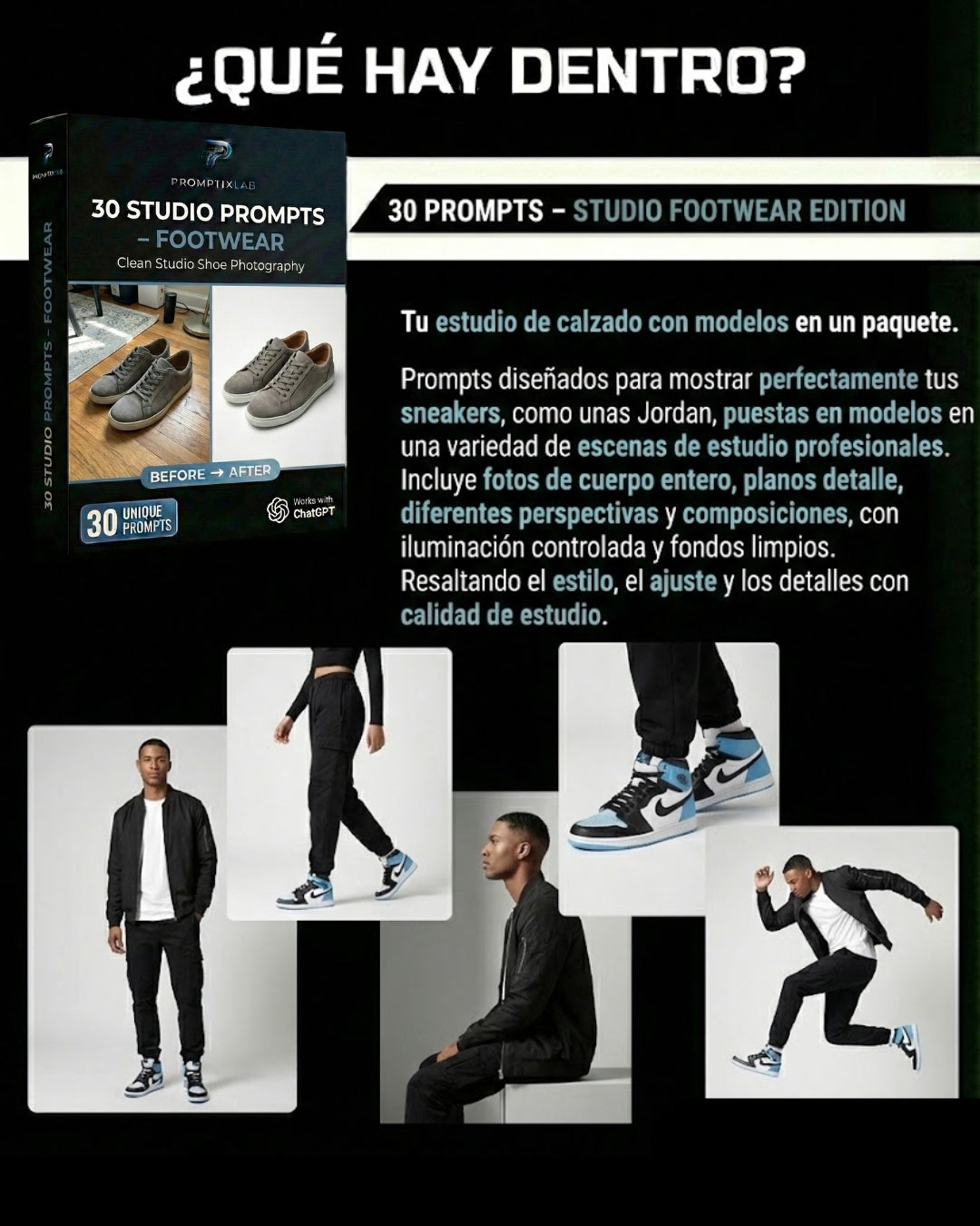 30 PROMPTS – STUDIO FOOTWEAR EDITION – Calzado con fotografía profesional de estudio