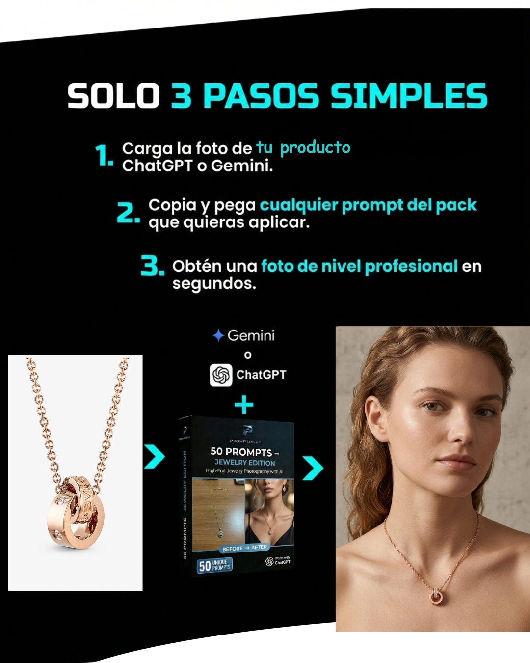 50 PROMPTS – JEWELRY EDITION – Joyería que brilla, impacta y vende desde la imagen