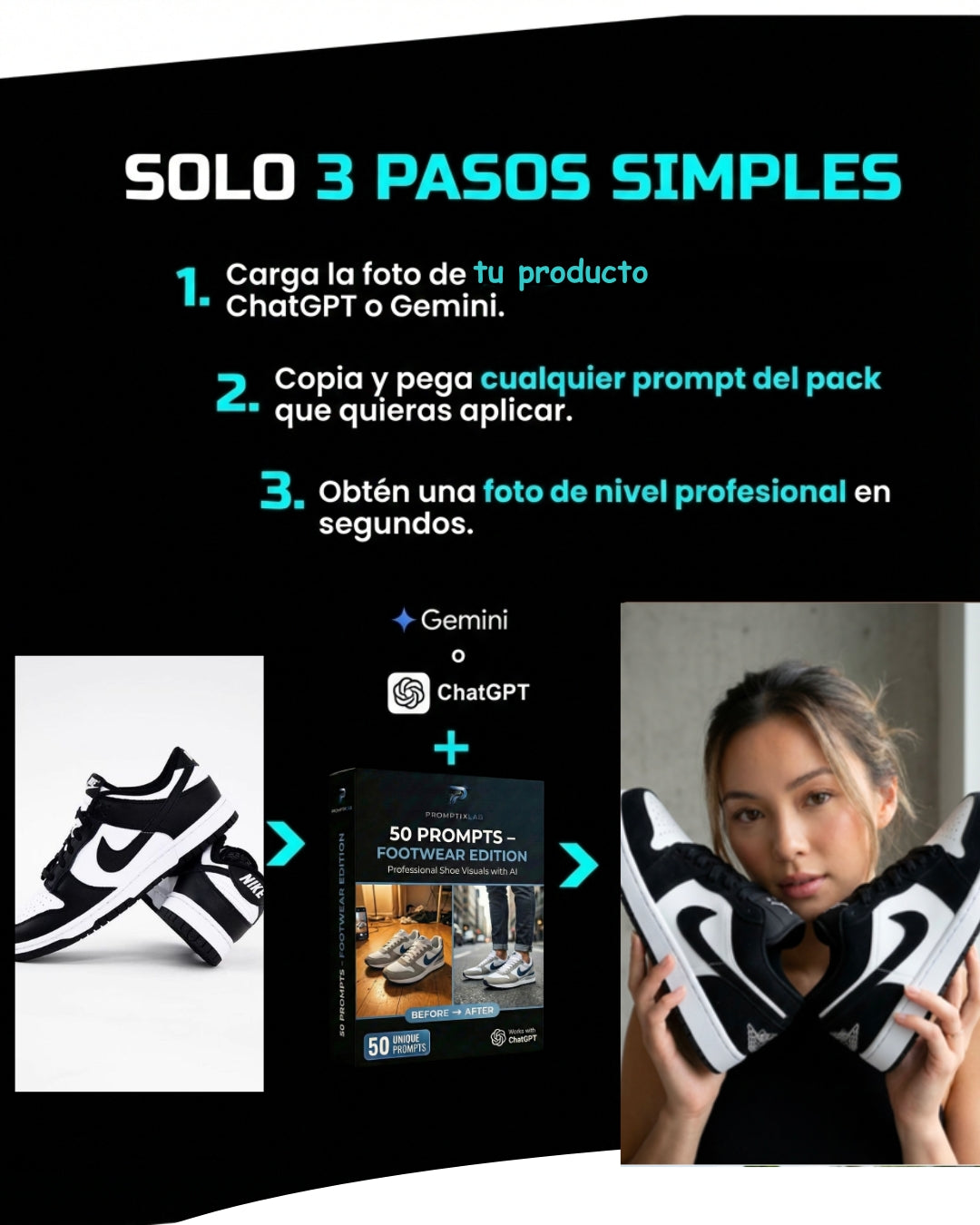 50 PROMPTS – FOOTWEAR EDITION – Zapatillas y zapatos con imagen de marca top