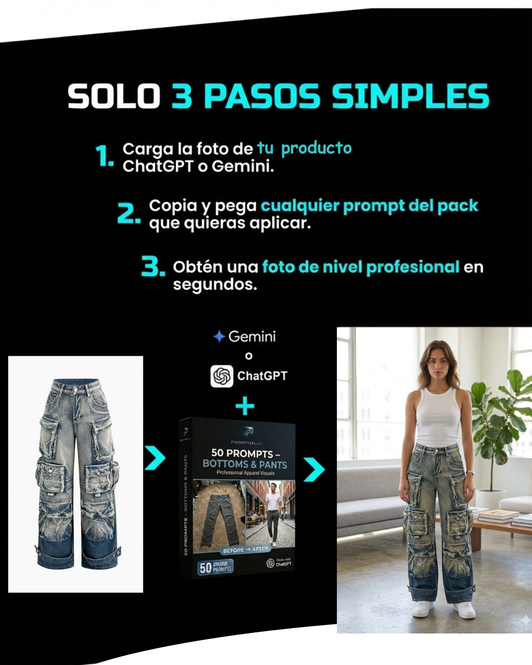 50 PROMPTS – BOTTOMS & PANTS EDITION – Imágenes con modelos