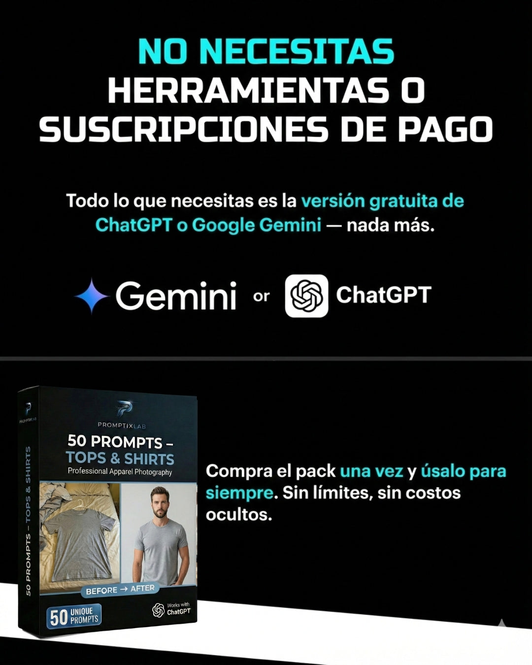 50 PROMPTS – TOPS & SHIRTS EDITION – Imágenes irresistibles para camisetas y tops