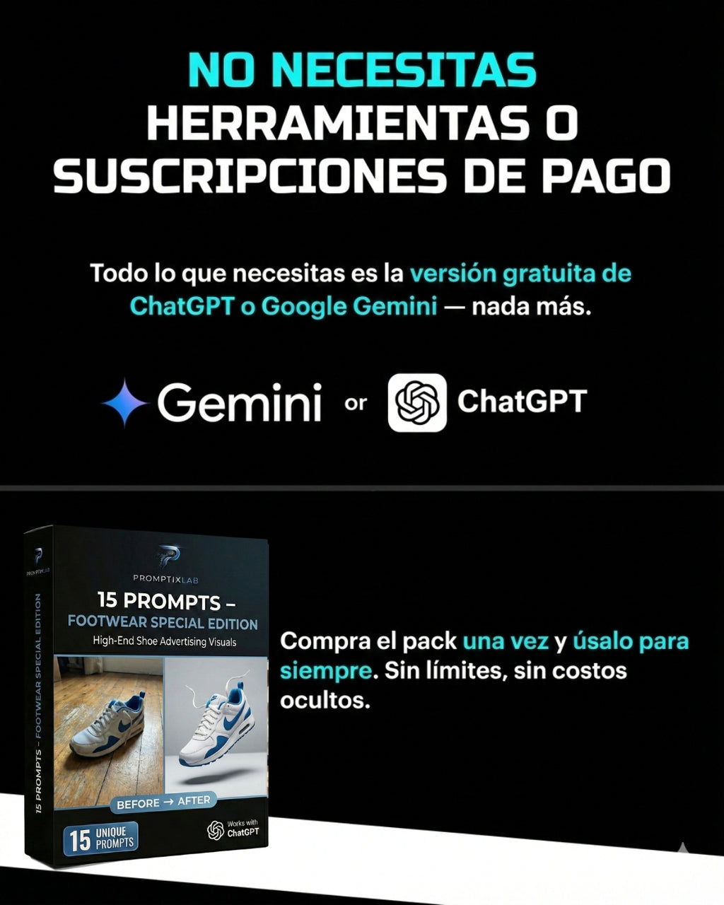15 PROMPTS – FOOTWEAR SPECIAL EDITION – El acabado visual que separa marcas normales de marcas pro