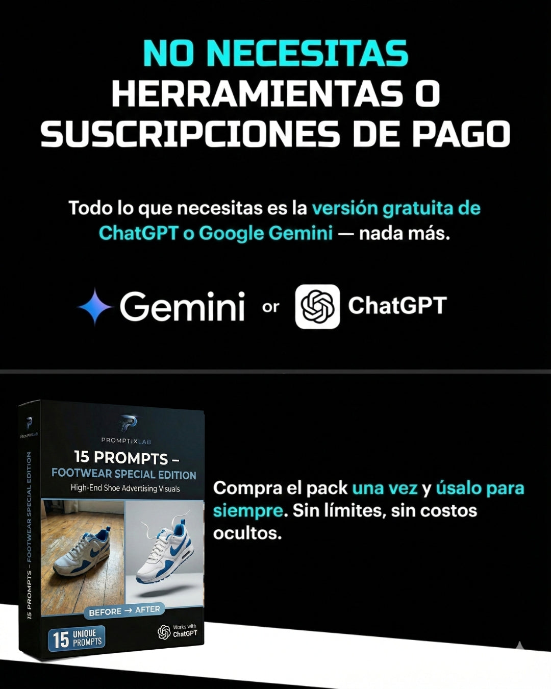 15 PROMPTS – FOOTWEAR SPECIAL EDITION – El acabado visual que separa marcas normales de marcas pro